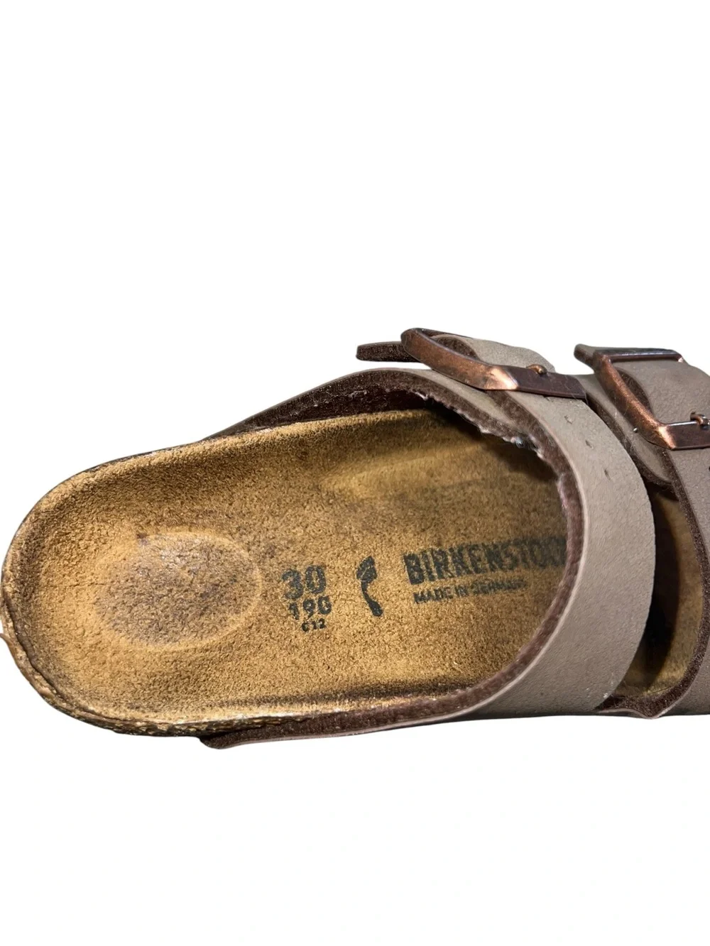 Birkenstock Arizona Kids Sandals Taupe BirkoFlor Copper Buckles EU 30 US 12/12.5